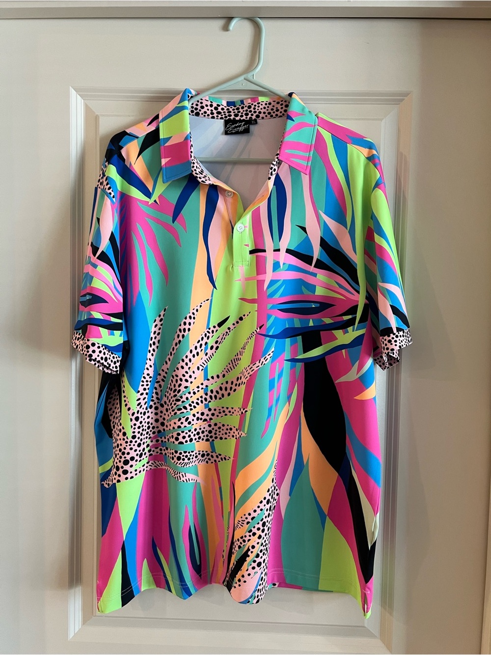Sunday Swagger Tropical Print Polo Golf Shirt - Multicolor